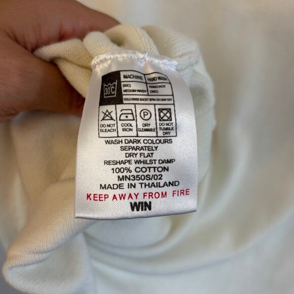 Ben Sherman Cream Sweater Polo with Stripes Size Large - Picture 7 of 8